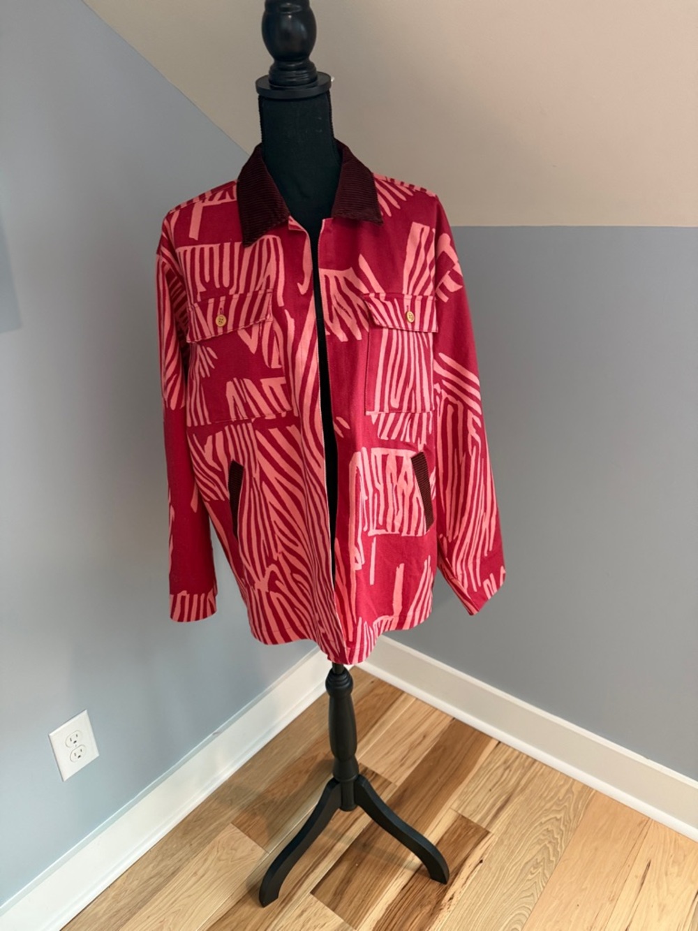 Women's Pink Patterned Utility Jacket